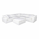 Stain Resistant Performance Fabric White Modular Ottoman Modular Components LOOMLAN By Moe's Home