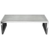 Stainless Steel Cocktail Table Clear Tempered Glass Top Coffee Tables LOOMLAN By Diamond Sofa