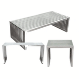 Stainless Steel End Table Clear Tempered Glass Top Side Tables LOOMLAN By Diamond Sofa