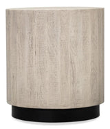 Stanford Mango Wood and Metal Off-White Round End Table Side Tables LOOMLAN By Sarreid