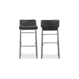Starlet Leather and Wood Barstool (Set of 2) Bar Stools LOOMLAN By Moe's Home