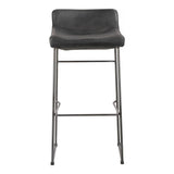 Starlet Leather and Wood Barstool (Set of 2) Bar Stools LOOMLAN By Moe's Home