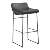 Starlet Leather and Wood Barstool (Set of 2) Bar Stools LOOMLAN By Moe's Home