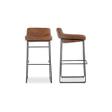 Starlet Leather and Wood Barstool (Set of 2) Bar Stools LOOMLAN By Moe's Home