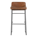 Starlet Leather and Wood Barstool (Set of 2) Bar Stools LOOMLAN By Moe's Home