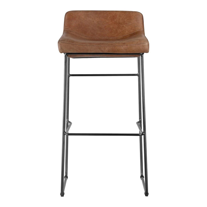 Starlet Leather and Wood Barstool (Set of 2) Bar Stools LOOMLAN By Moe's Home