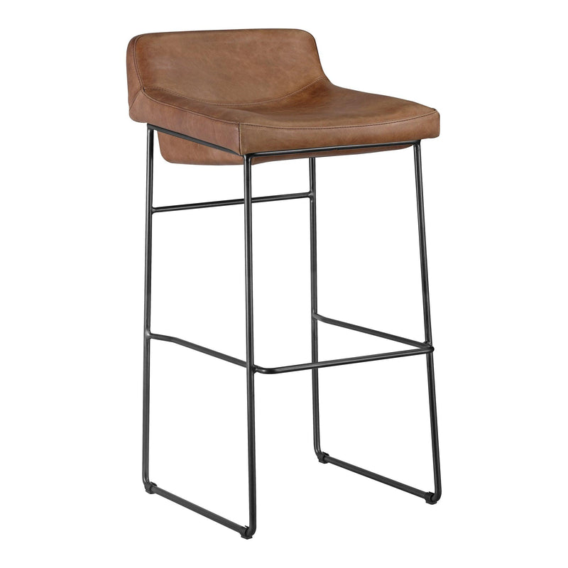 Starlet Leather and Wood Barstool (Set of 2) Bar Stools LOOMLAN By Moe's Home