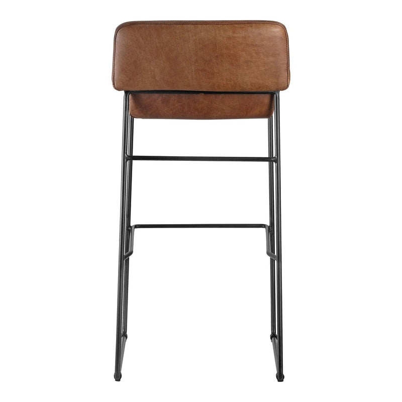 Starlet Leather and Wood Barstool (Set of 2) Bar Stools LOOMLAN By Moe's Home