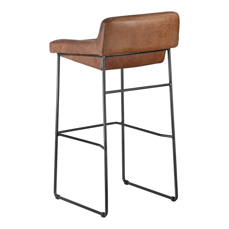 Starlet Leather and Wood Barstool (Set of 2) Bar Stools LOOMLAN By Moe's Home