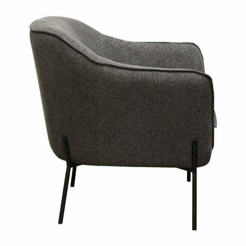 Status Grey Fabric Accent Chair Black Metal Legs Club Chairs LOOMLAN By Diamond Sofa