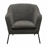 Status Grey Fabric Accent Chair Black Metal Legs Club Chairs LOOMLAN By Diamond Sofa