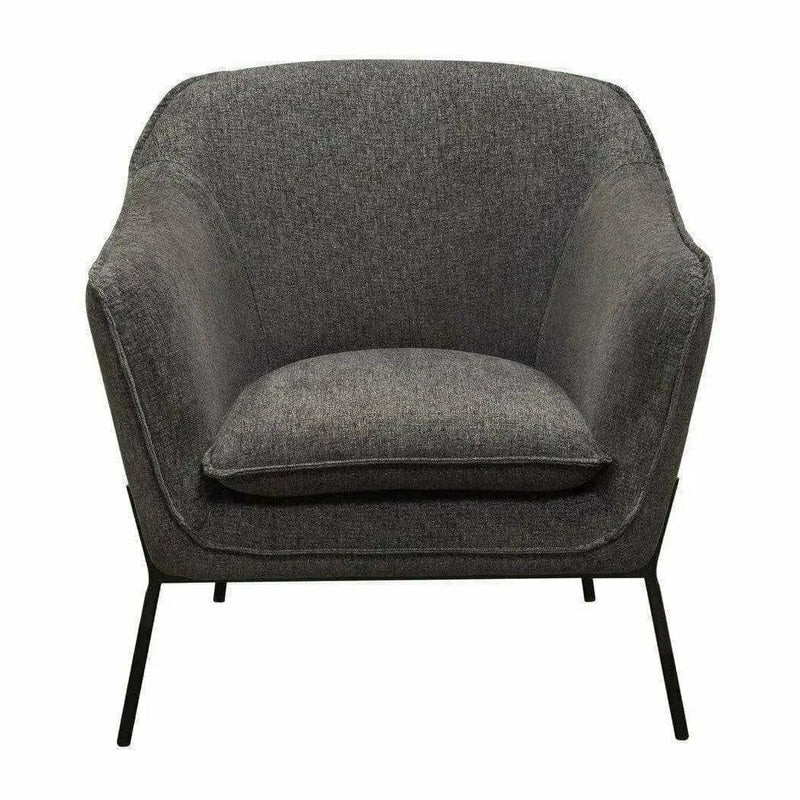 Status Grey Fabric Accent Chair Black Metal Legs Club Chairs LOOMLAN By Diamond Sofa