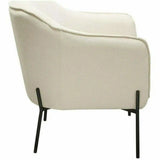 Status Ivory Cream Fabric Accent Chair Black Metal Legs Club Chairs LOOMLAN By Diamond Sofa