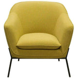 Status Yellow Fabric Accent Chair Black Metal Legs Club Chairs LOOMLAN By Diamond Sofa