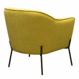 Status Yellow Fabric Accent Chair Black Metal Legs Club Chairs LOOMLAN By Diamond Sofa