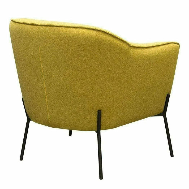 Status Yellow Fabric Accent Chair Black Metal Legs Club Chairs LOOMLAN By Diamond Sofa