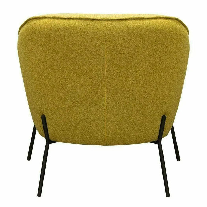 Status Yellow Fabric Accent Chair Black Metal Legs Club Chairs LOOMLAN By Diamond Sofa