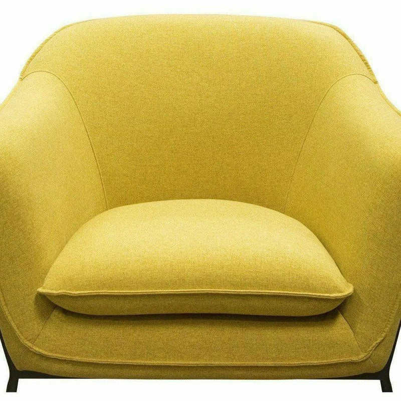 Status Yellow Fabric Accent Chair Black Metal Legs Club Chairs LOOMLAN By Diamond Sofa