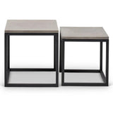 Stax Fiber Reinforced Concrete Nesting End Table (Set of 2) Outdoor Side Tables LOOMLAN By Urbia