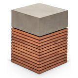 Stecca Alto Fiber Reinforced Concrete Wooden Side Table Outdoor Side Tables LOOMLAN By Urbia