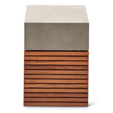 Stecca Alto Fiber Reinforced Concrete Wooden Side Table Outdoor Side Tables LOOMLAN By Urbia