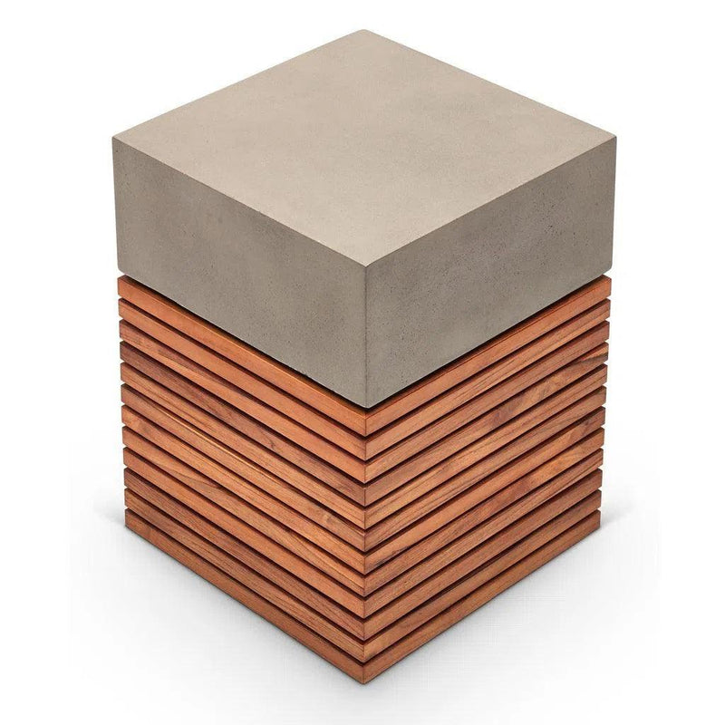 Stecca Alto Fiber Reinforced Concrete Wooden Side Table Outdoor Side Tables LOOMLAN By Urbia