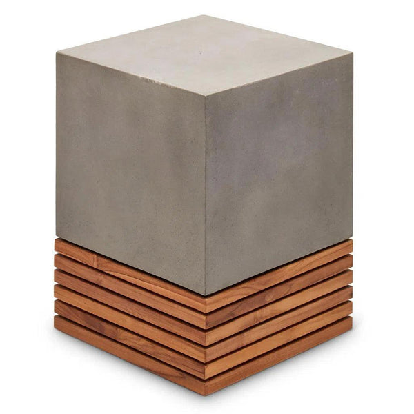 Stecca Corto Fiber Reinforced Concrete Wooden Side Table Outdoor Side Tables LOOMLAN By Urbia