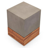 Stecca Corto Fiber Reinforced Concrete Wooden Side Table Outdoor Side Tables LOOMLAN By Urbia