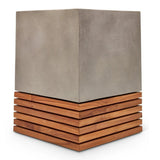 Stecca Corto Fiber Reinforced Concrete Wooden Side Table Outdoor Side Tables LOOMLAN By Urbia