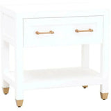 Stella 28 Inch White Scandinavian Nightstand Nightstands LOOMLAN By Essentials For Living