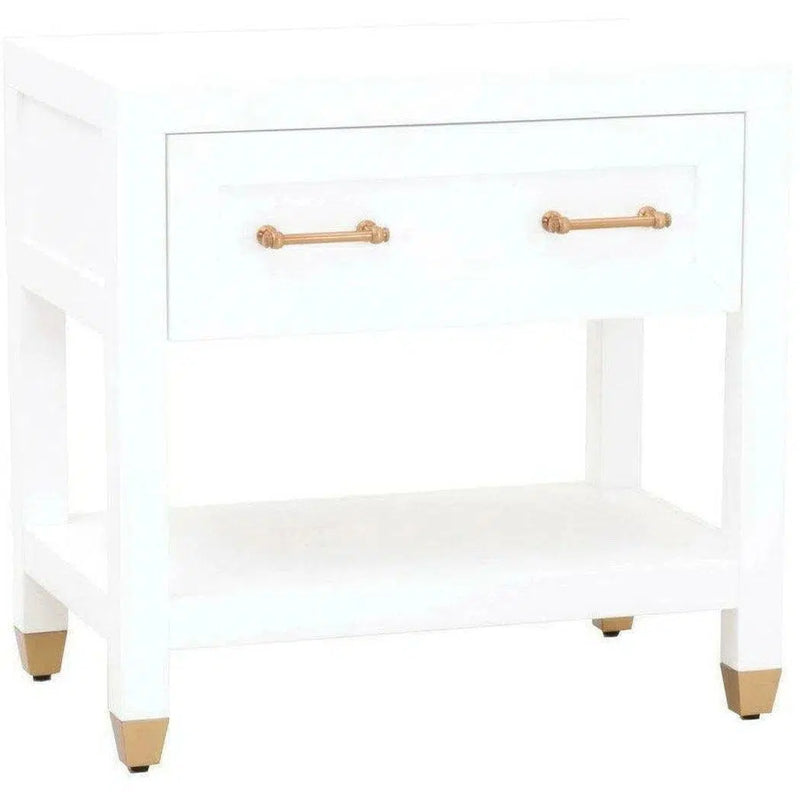 Stella 28 Inch White Scandinavian Nightstand Nightstands LOOMLAN By Essentials For Living