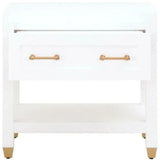 Stella 28 Inch White Scandinavian Nightstand Nightstands LOOMLAN By Essentials For Living