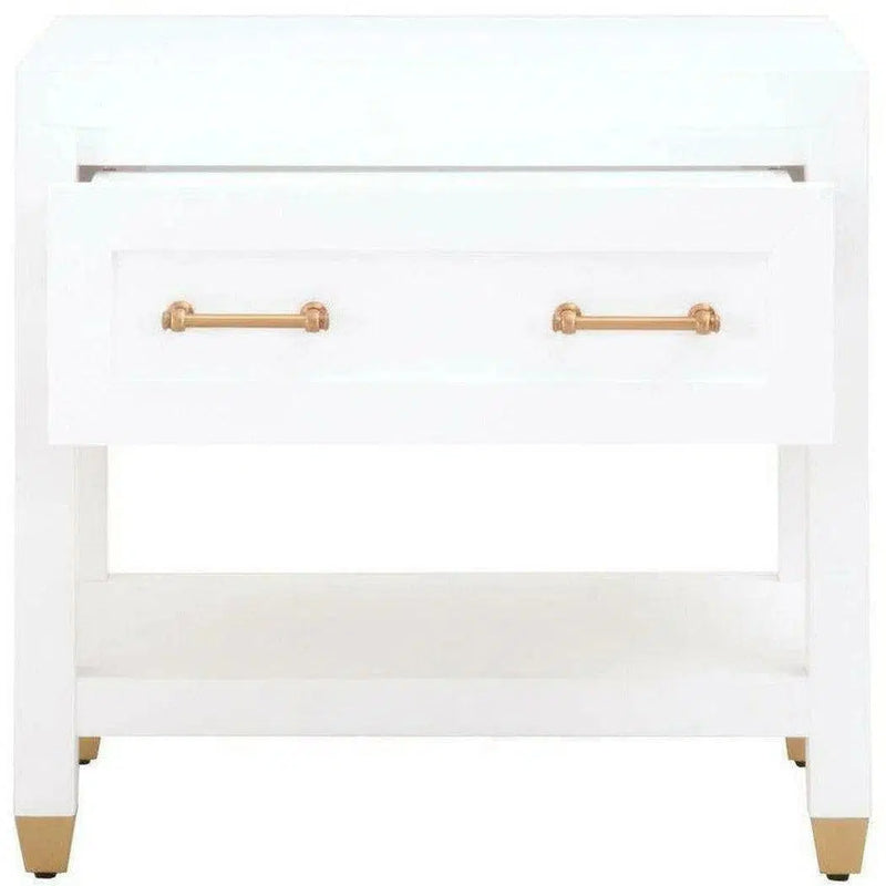 Stella 28 Inch White Scandinavian Nightstand Nightstands LOOMLAN By Essentials For Living