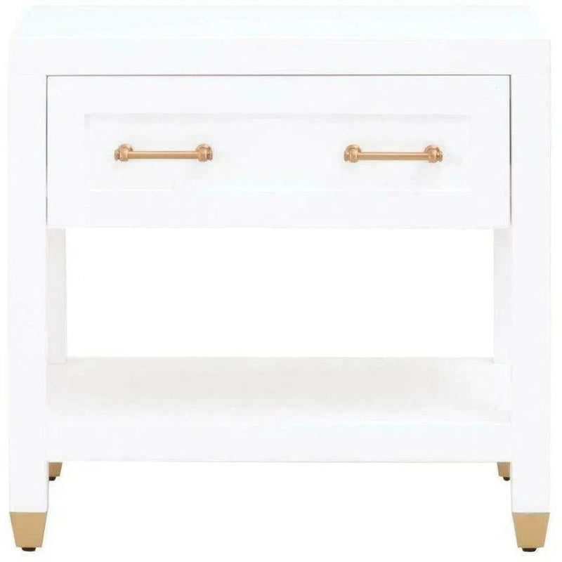 Stella 28 Inch White Scandinavian Nightstand Nightstands LOOMLAN By Essentials For Living