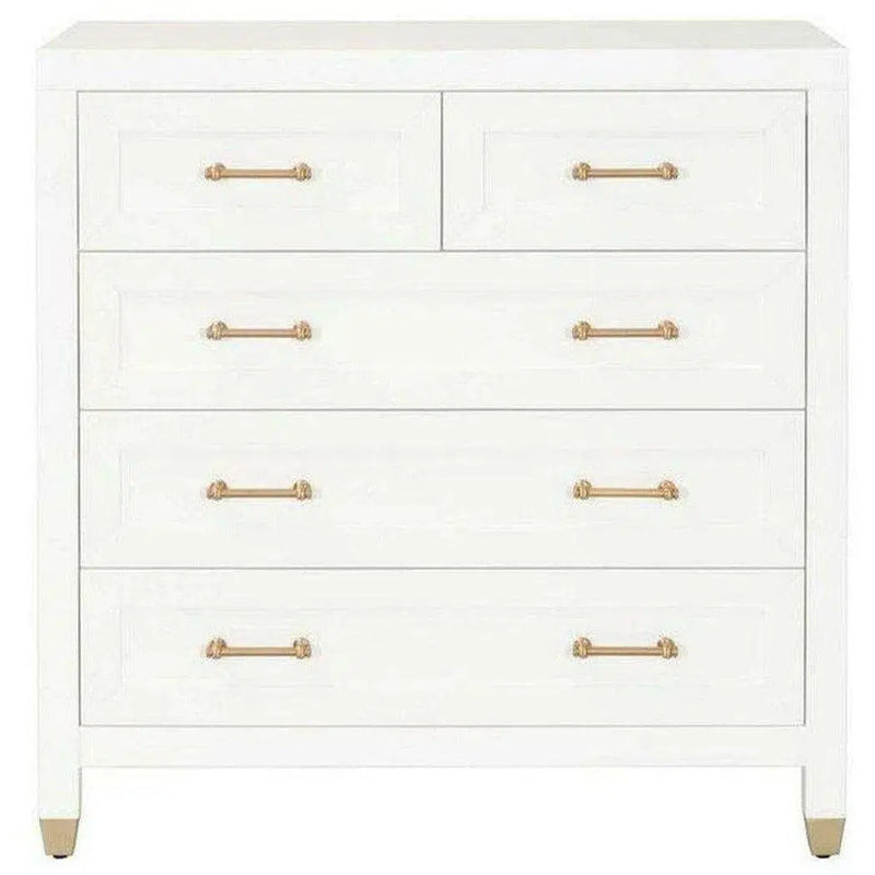 Stella 5-Drawer Bedroom White Chest of Drawers Chests LOOMLAN By Essentials For Living