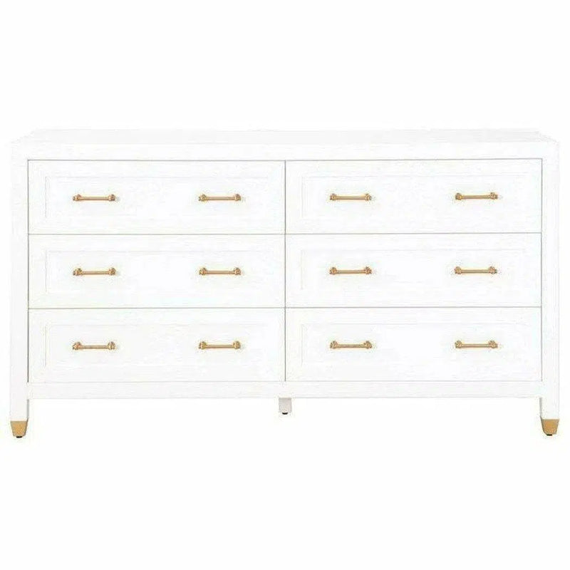 Stella 6-Drawer Double Dresser White Dressers LOOMLAN By Essentials For Living