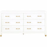 Stella 6-Drawer Double Dresser White Dressers LOOMLAN By Essentials For Living