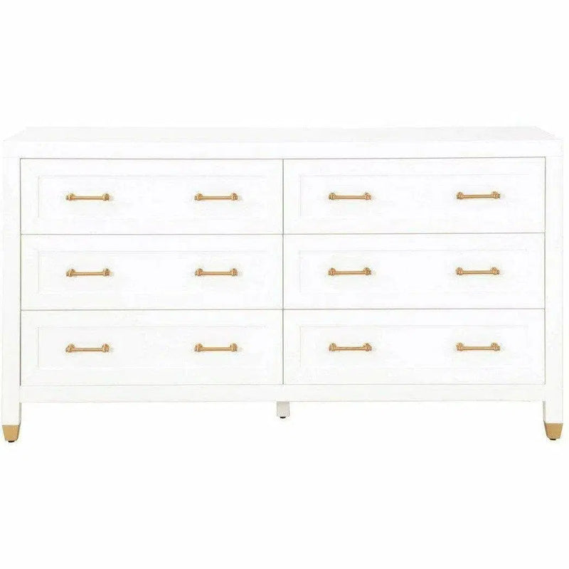 Stella 6-Drawer Double Dresser White Dressers LOOMLAN By Essentials For Living