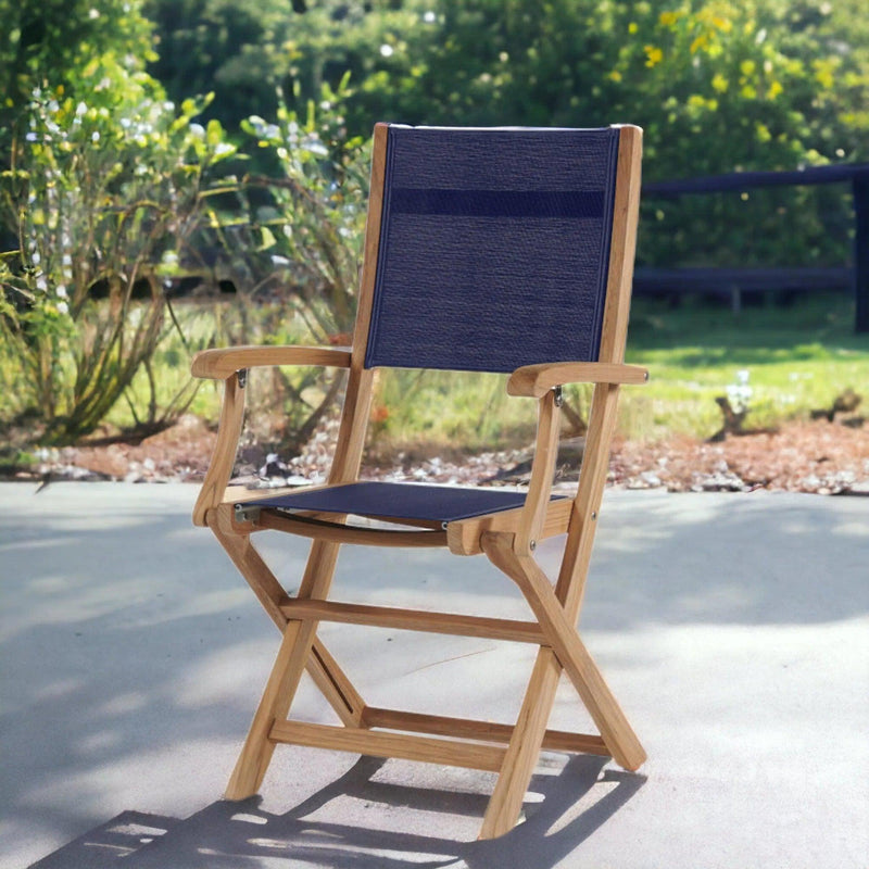 Stella Teak Outdoor Folding Armchair Outdoor Dining Chairs LOOMLAN By HiTeak