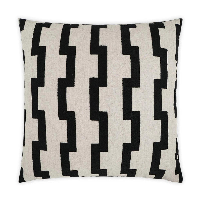 Steps Geometric Global Black Large Throw Pillow With Insert Throw Pillows LOOMLAN By D.V. Kap