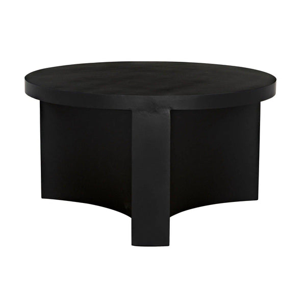 Steward Steel Black Round Coffee Table (Variant A) Coffee Tables LOOMLAN By Noir