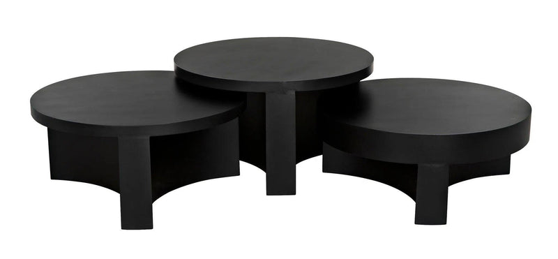 Steward Steel Black Round Coffee Table (Variant B) Coffee Tables LOOMLAN By Noir