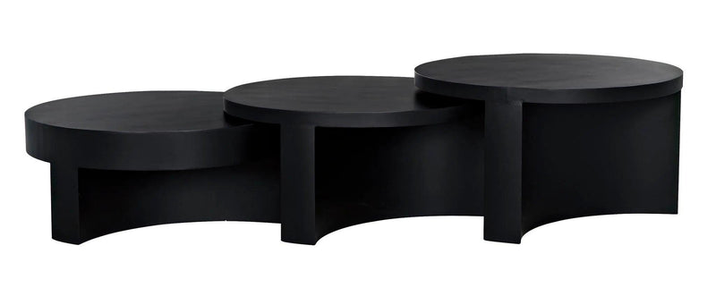 Steward Steel Black Round Coffee Table (Variant B) Coffee Tables LOOMLAN By Noir