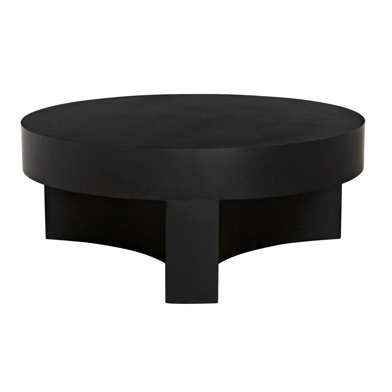 Steward Steel Black Round Coffee Table (Variant C) Coffee Tables LOOMLAN By Noir