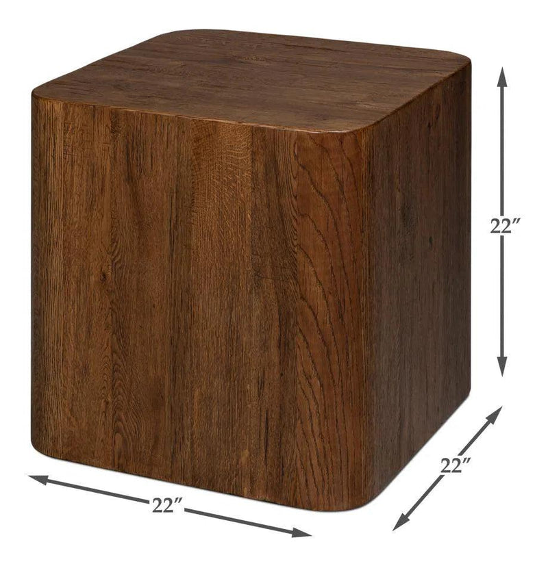 Stewart Natural Wood Square Side Table Side Tables LOOMLAN By Sarreid