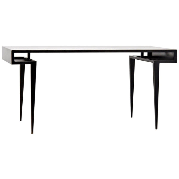 Stiletto Black Steel and Wood Desk Home Office Desks LOOMLAN By Noir