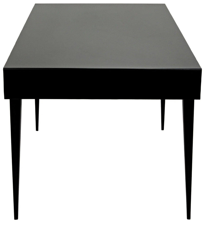 Stiletto Black Steel and Wood Desk Home Office Desks LOOMLAN By Noir