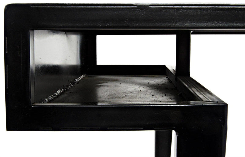 Stiletto Black Steel and Wood Desk Home Office Desks LOOMLAN By Noir