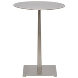 Stiletto Steel Round Side Table With Antique Silver Side Tables LOOMLAN By Noir