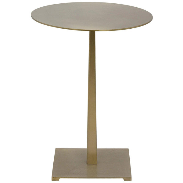 Stiletto Steel Round Side Table With Brass Finish Side Tables LOOMLAN By Noir